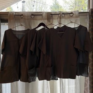 Light gray Cherokee workwear scrub tops lot of 5
